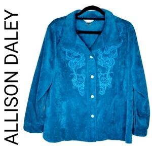 ALLISON DALEY PETITE JACKET - TEAL